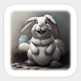 Easter Bunny Cartoon Sticker